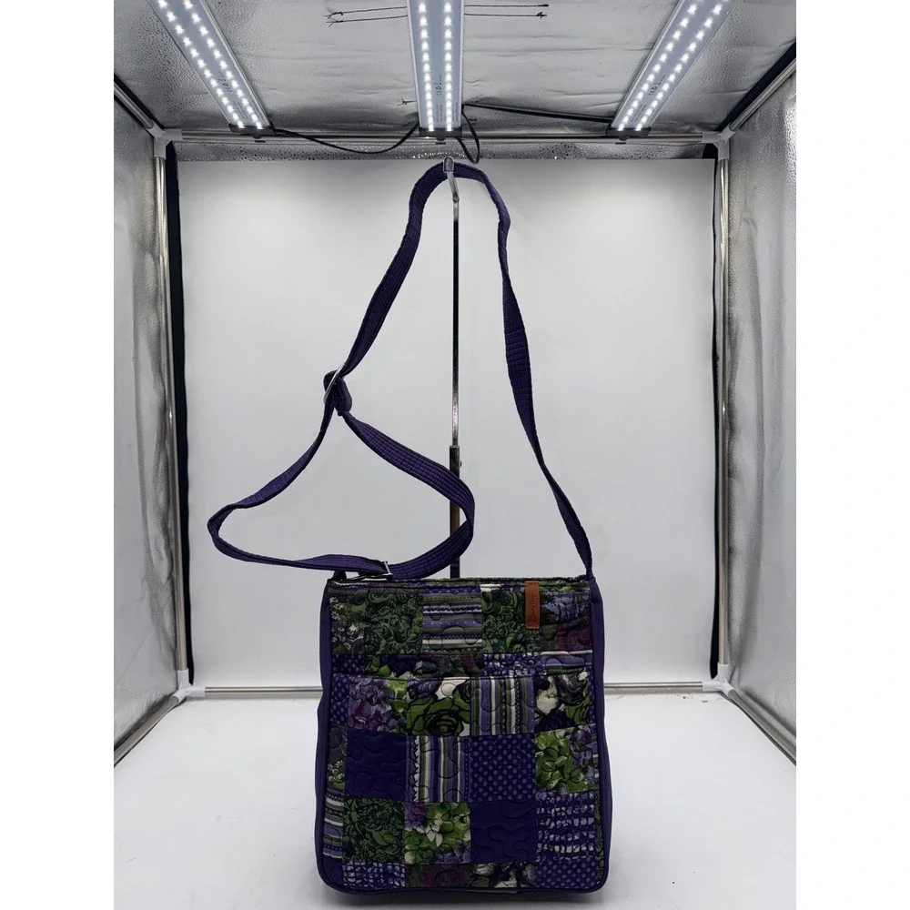 Donna Sharp Concord Patch Hipster Crossbody Bag Purple Green Quilted 15370 NWT